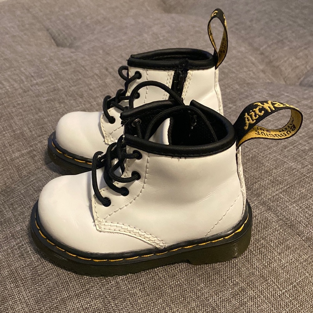 Dr. Marten 1460 Booties Lace Up - White - Infant Size 5